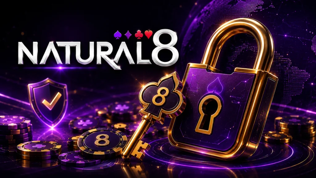 Natural8 security lock and account protection concept.