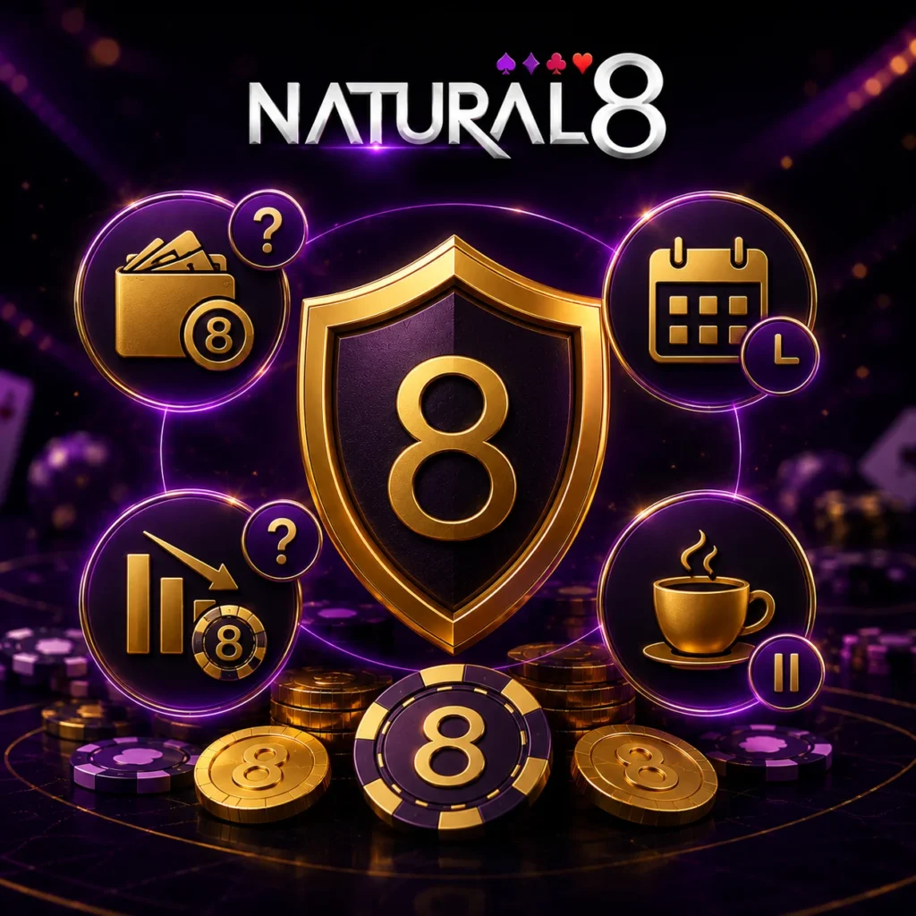 Natural8 responsible gaming self-check and play awareness tools.
